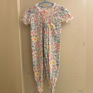 Vintage Floral toddler footed pajamas